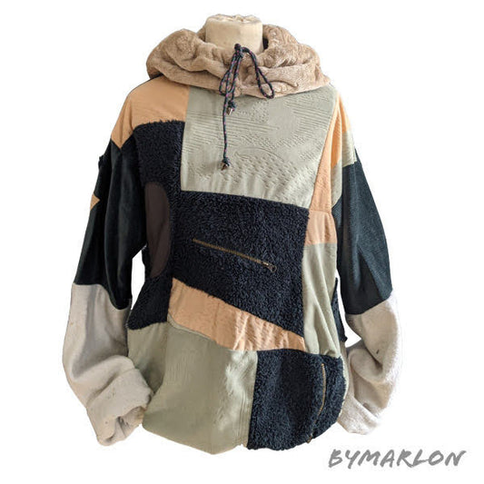 'Phur' Patchwork hoodie